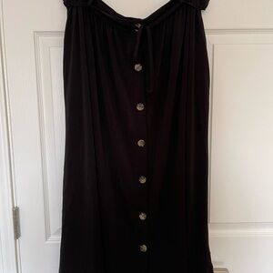 Black Button-Down Skirt